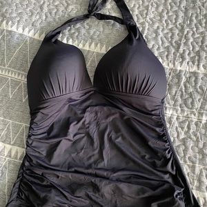 Lauren Ralph Lauren Black Halter Swim Top